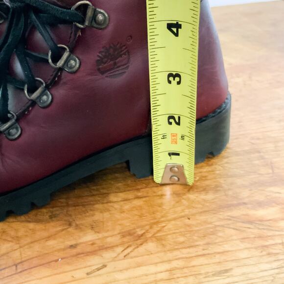 RARE VTG Timberland Oxblood Leather Alpine Size 5 M Woman Italy Hiking Boots - Picture 15 of 15
